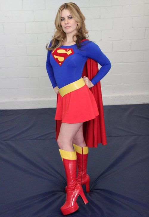Classic Supergirl Cosplay Costume Long Sleeve